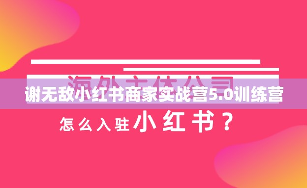 谢无敌小红书商家实战营5.0训练营