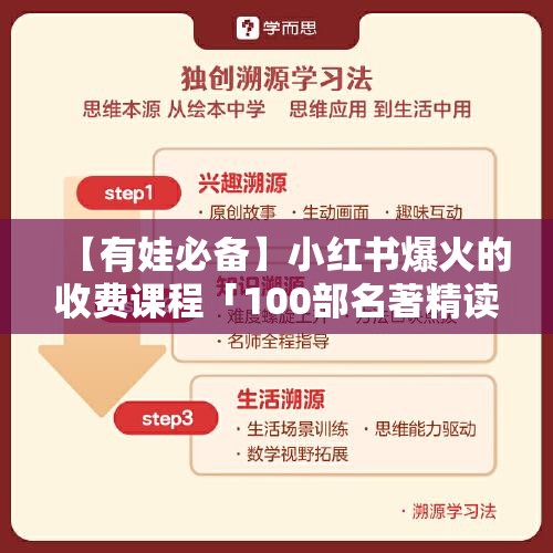 【有娃必备】小红书爆火的收费课程「100部名著精读笔记」包含视频、文本、练习